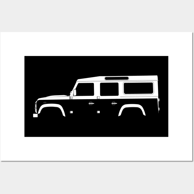 Land Rover Defender 110 Silhouette Wall Art by Car-Silhouettes